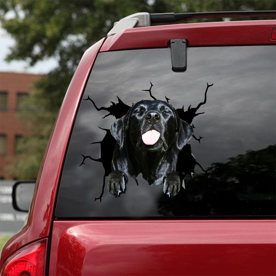 Labrador Retrievers Crack Decal For Car Window Funny Jokes 3d Sticker Gifts For Sister In Law - Dog Lovers die-cut waterproof vinyl sticker decal