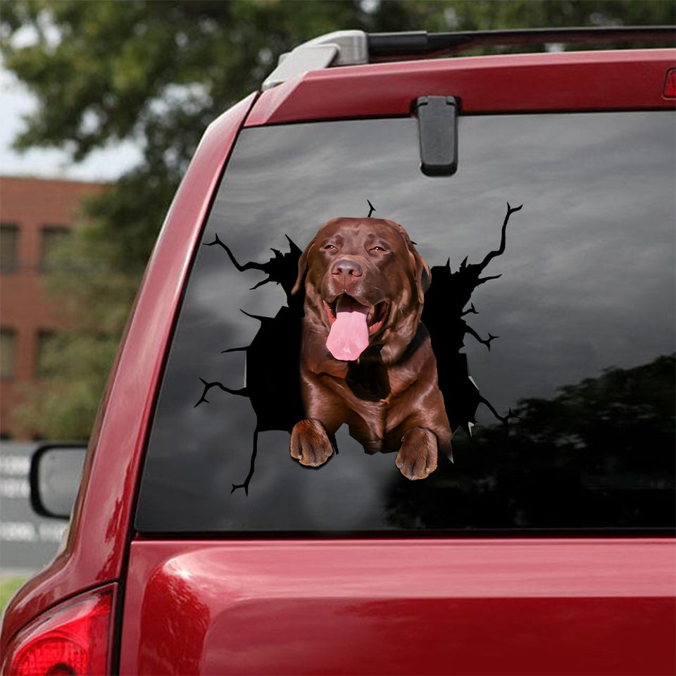 Labrador Retrievers Crack Decor Decal Funny Quotes Vinyl Window Decals Cool Christmas Gifts - Dog Lovers die-cut waterproof vinyl sticker decal
