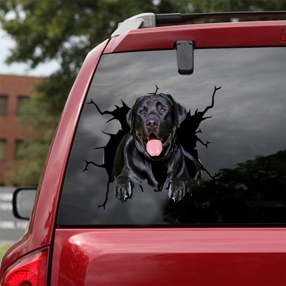 Labrador Retrievers Crack Decals Kawaii Waterproof Labels Secret Santa Gifts - Dog Lovers die-cut waterproof vinyl sticker decal