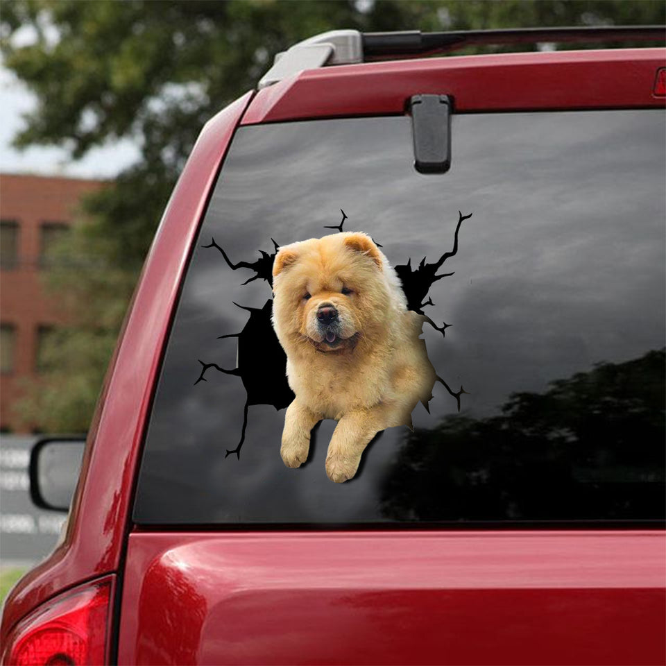 Chow Chow Crack Bone Sticker Cuteness Overloaded Removable Stickers Top Christmas Gifts 2020 - Dog Lovers die-cut waterproof vinyl sticker decal