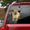 Chow Chow Crack Sticker Car Window Funny Gifs Car Decals Best Gifts For Dad - Dog Lovers die-cut waterproof vinyl sticker decal