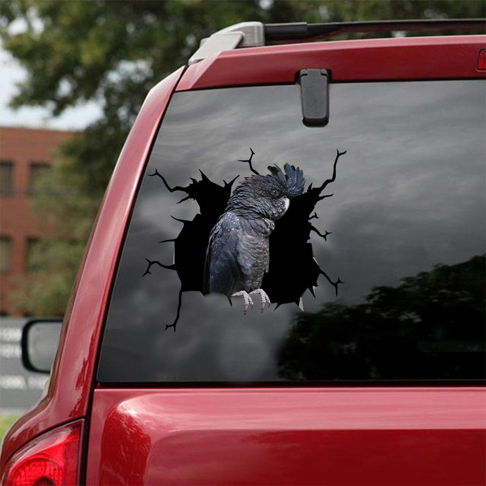 Red-tailed Black Cockatoo Crack Sticker Car A Cute Custom Vinyl Stickers 25th Anniversary Gifts - Wildlife & Nature die-cut waterproof vinyl sticker decal