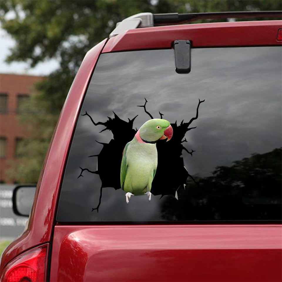 Alexandrine Parrot Crack Head Decal Likeable Black And White Stickers Birthday Gifts For Best Friend - Wildlife & Nature die-cut waterproof vinyl sticker decal