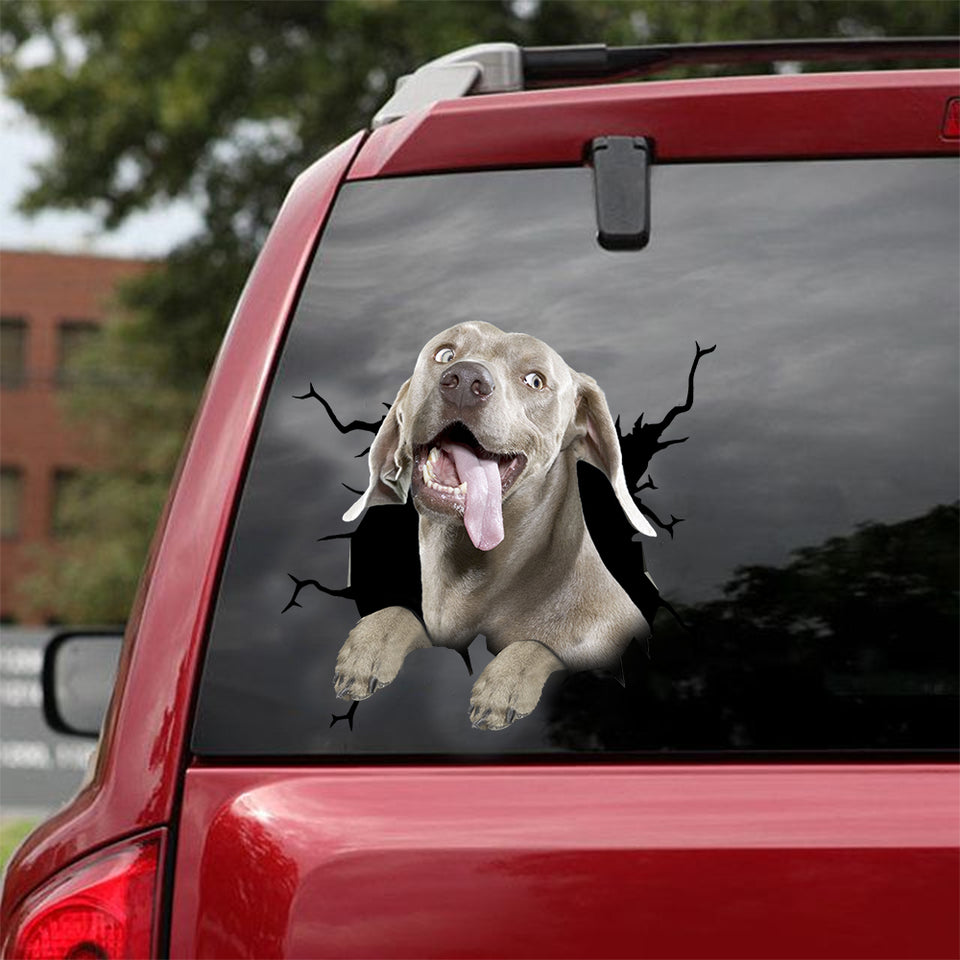 [dt0125-snf-tnt]-weimaraner-crack-car-sticker-dogs-lover