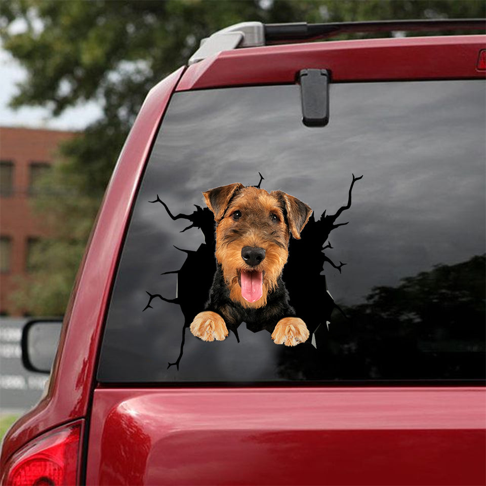 Airedale Crack Sticker For Back Window Wiper Kawaii Clear Sticker Paper Gifts For Girlfriend - Dog Lovers die-cut waterproof vinyl sticker decal