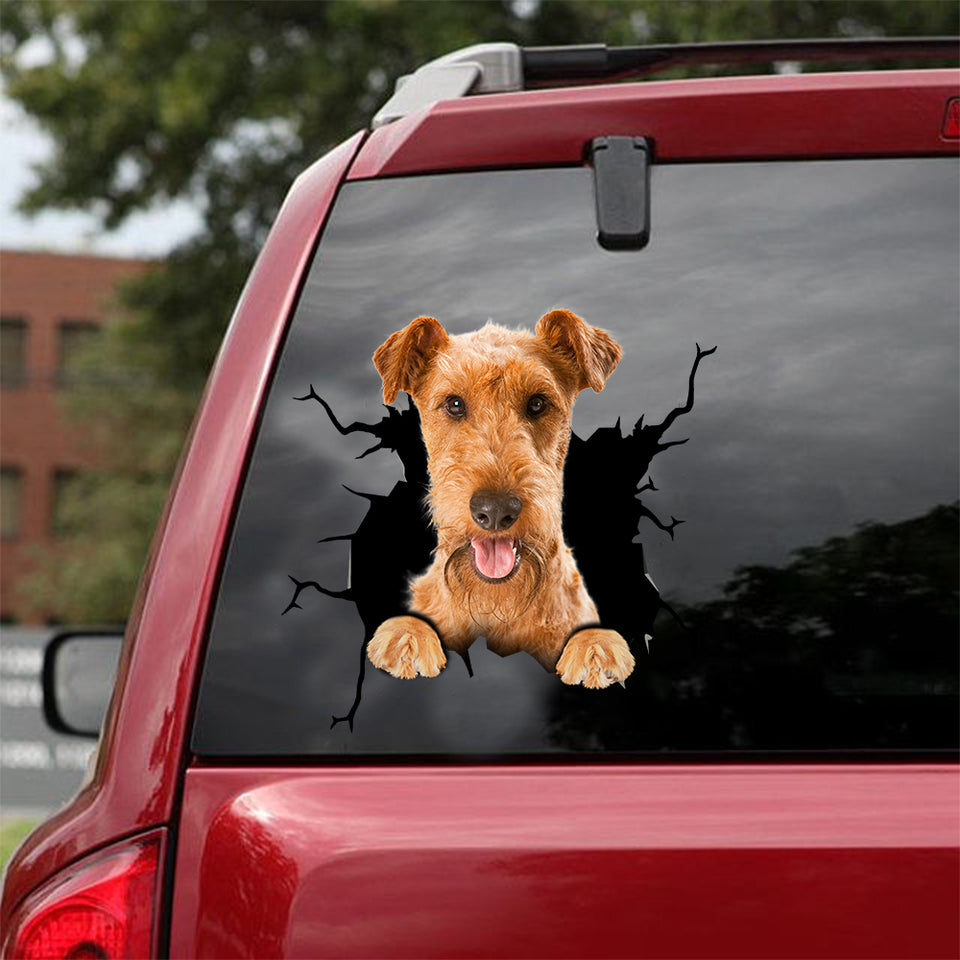 Airedale Crack Duck Decal Fun Custom Window Decals Christmas Gifts For Husband - Dog Lovers die-cut waterproof vinyl sticker decal