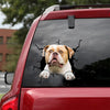 American Bulldog Crack Door Decal Humor Custom Sticker Maker Gift Tag - Dog Lovers die-cut waterproof vinyl sticker decal