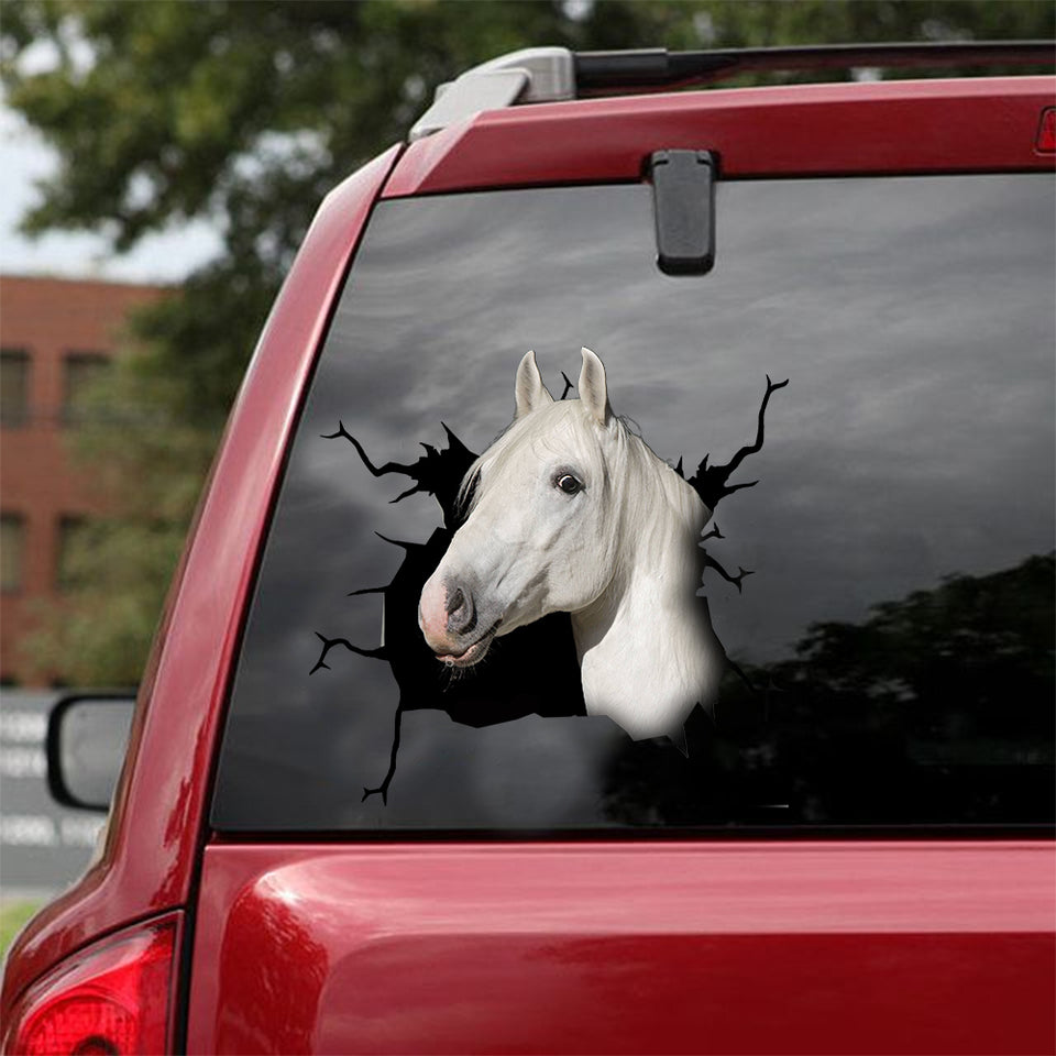 Lipizzaner Horse Crack Sticker Decals Lovable Custom Stickers Gift Ideas For Grandma - Horse Lovers die-cut waterproof vinyl sticker decal