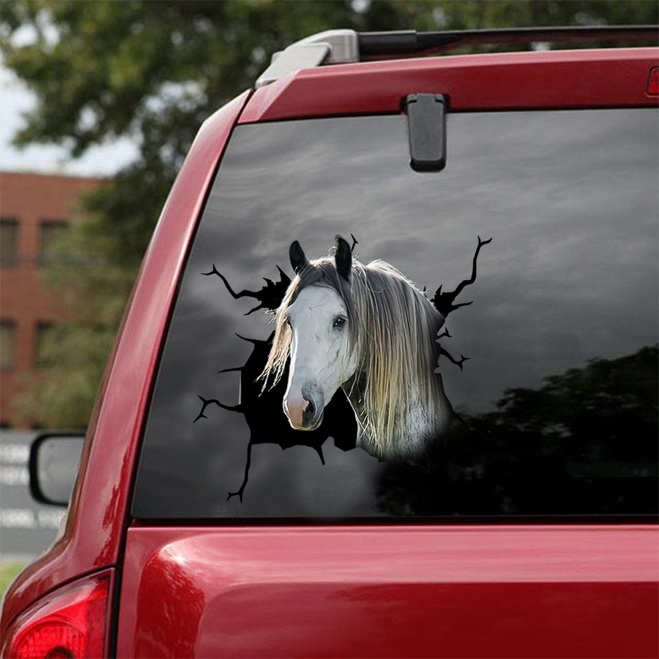 Clydesdale Horse Crack Decal Sticker Car Likeable Custom Decals For Trucks Secret Santa Gift Ideas - Horse Lovers die-cut waterproof vinyl sticker decal