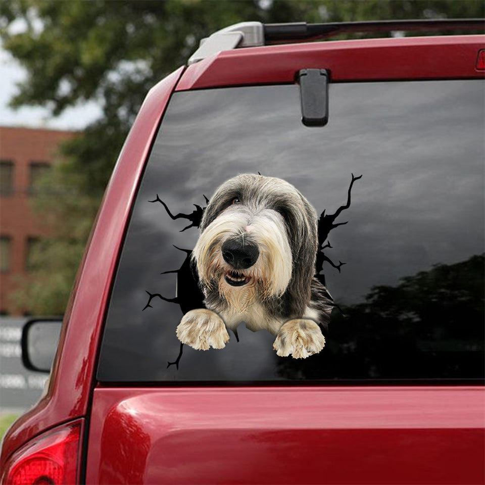 Old English Sheepdog Crack Sticker Car Funny Jokes Anime Car Decals Best Gifts For Women - General die-cut waterproof vinyl sticker decal