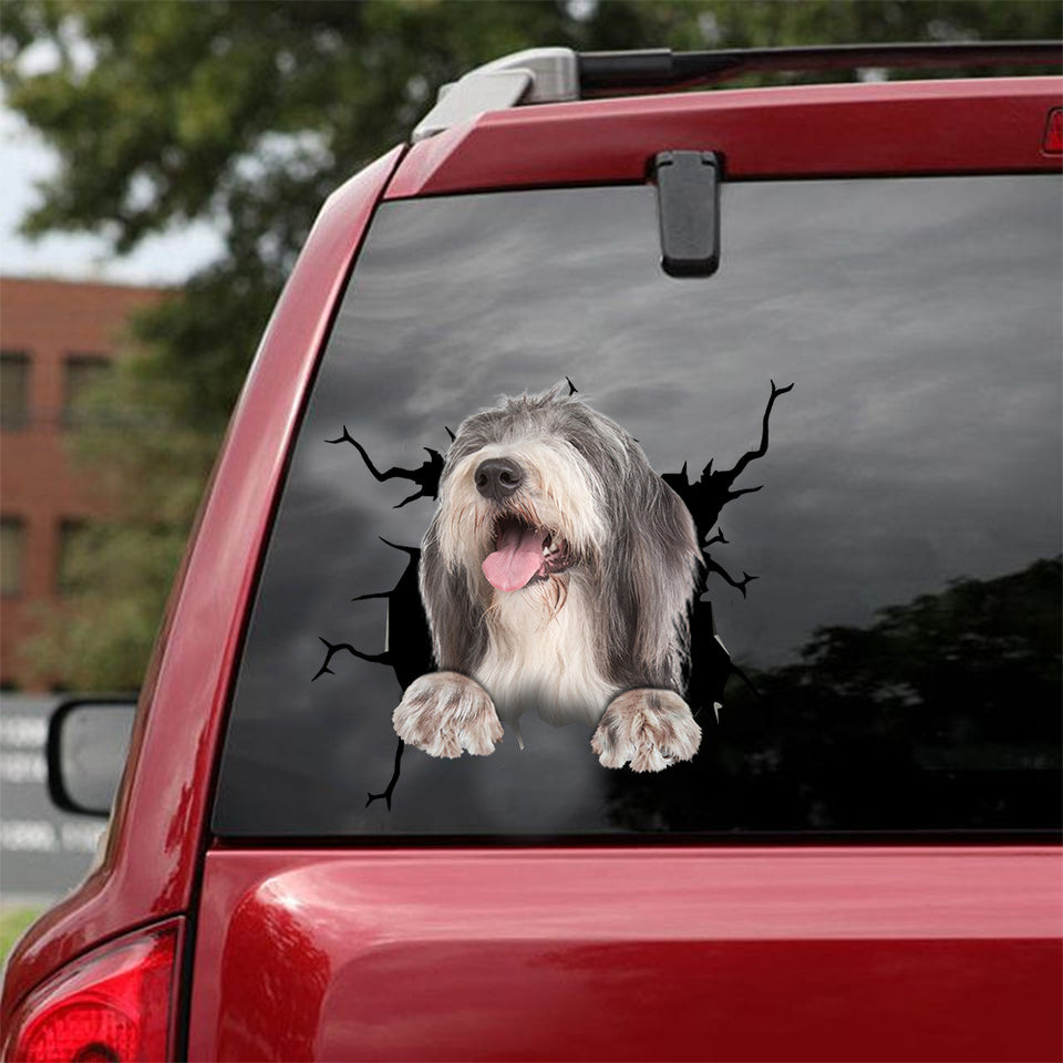 Old English Sheepdog Crack Sticker Sheets Lovely Window Decals For Business Gifts For Men - General die-cut waterproof vinyl sticker decal