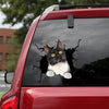 Tuxedo Cat Crack Sticker Door Cute Waterproof Sticker Paper First Communion Gifts - Cat Lovers die-cut waterproof vinyl sticker decal