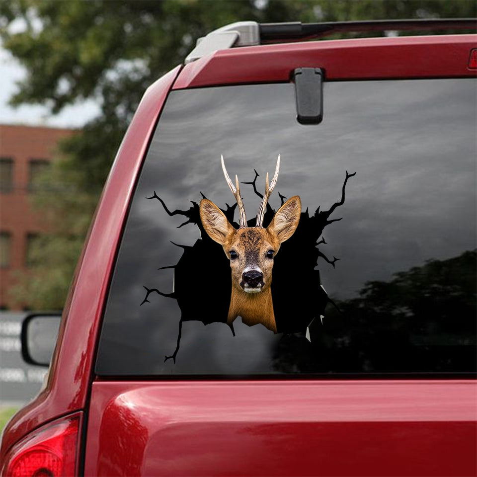 Roe Deer Crack Decal Sticker Car Pretty Car Decals Birthday Present - Hunting / Deer die-cut waterproof vinyl sticker decal
