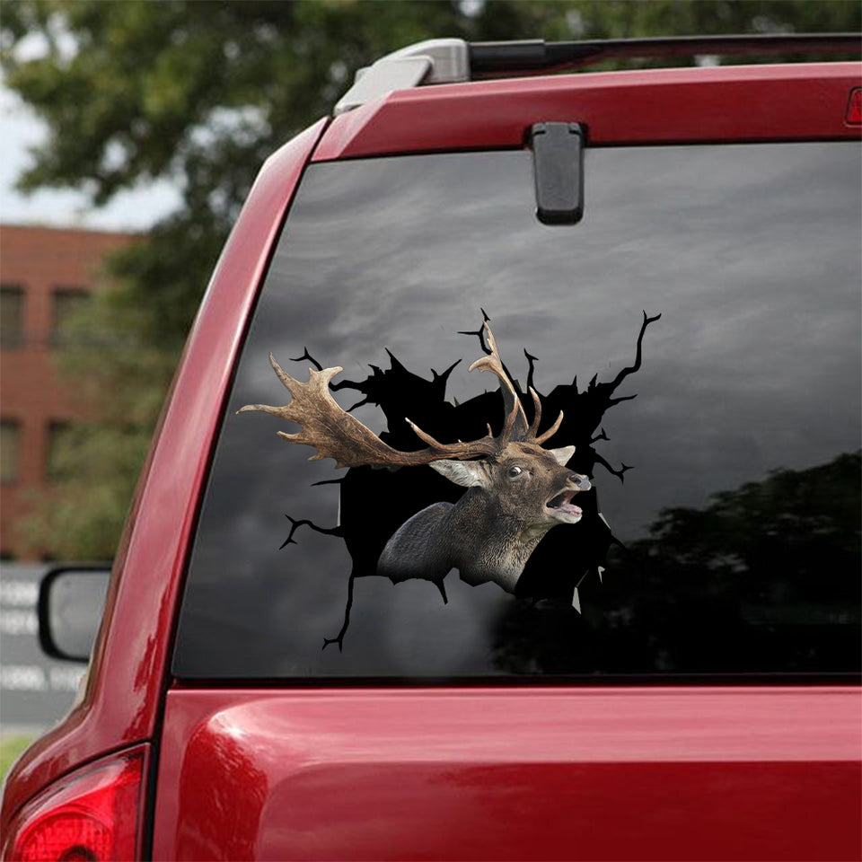 Fallow Deer Crack Sticker Car Window Cute A Sticker Sheets 25th Anniversary Gifts - Hunting / Deer die-cut waterproof vinyl sticker decal