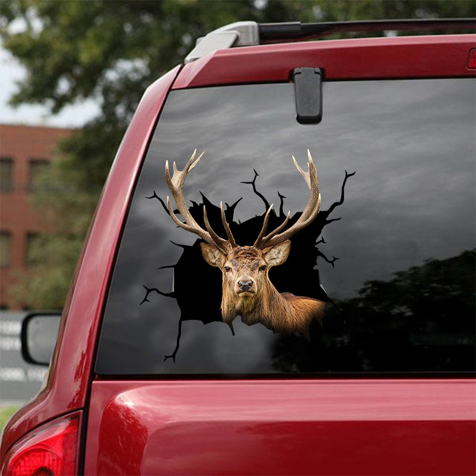 Red Deer Crack Duck Decal Your Cute Jeans Vinyl Labels Gifts For Teens - Hunting / Deer die-cut waterproof vinyl sticker decal