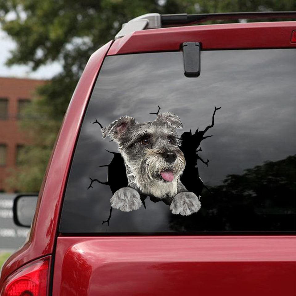 [dt0291-snf-tnt]-schnauzer-crack-car-sticker-dogs-lover