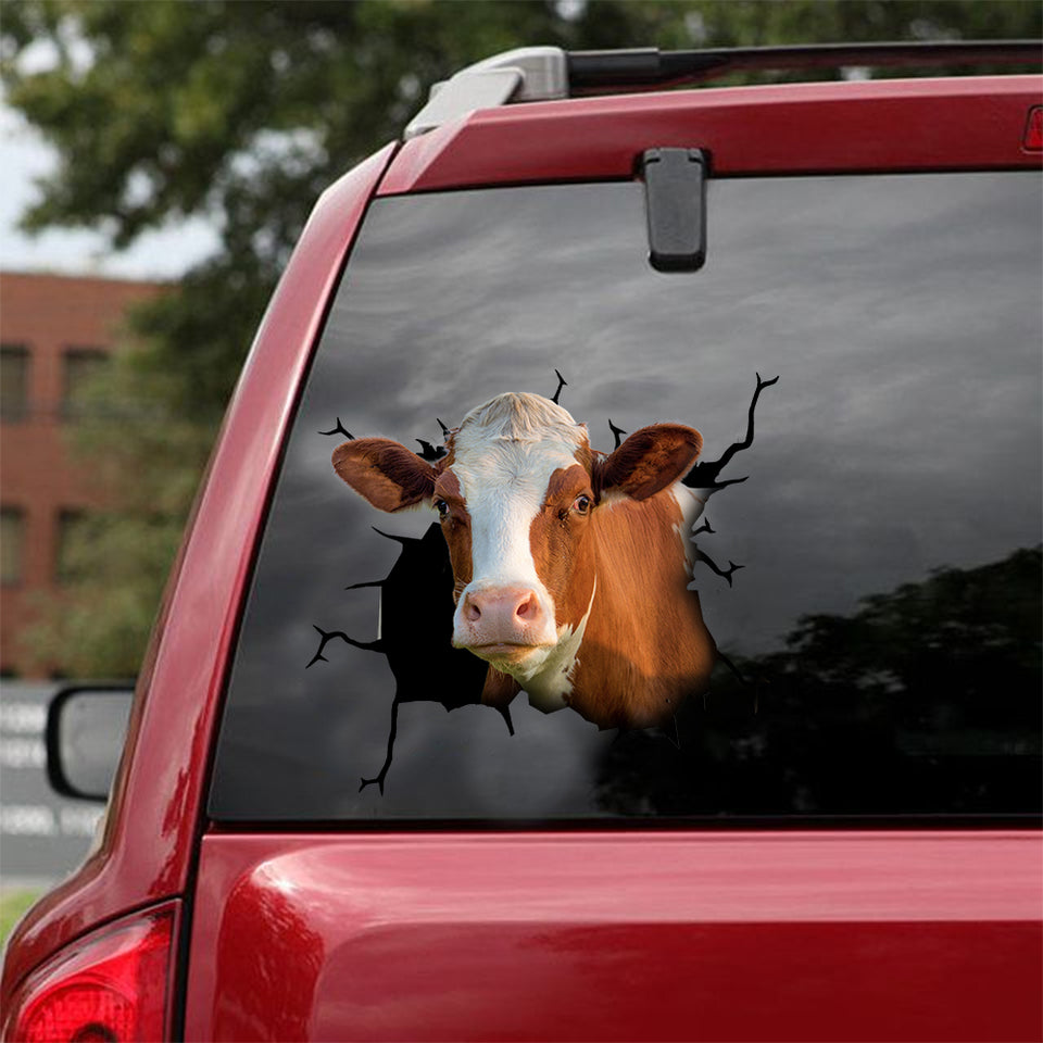 Dairy Cattle Crack Decal For Rear Window Wiper Fun Car Decal Stickers Christmas Ideas 2021 - Cattle / Farm die-cut waterproof vinyl sticker decal