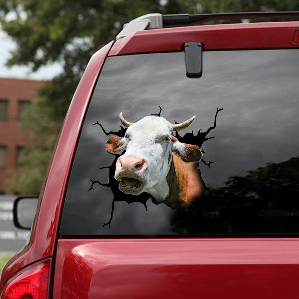 Dairy Cattle Crack Decal Window Wiper Funny Vinyl Sticker Paper Anniversary Gifts By Year - Cattle / Farm die-cut waterproof vinyl sticker decal