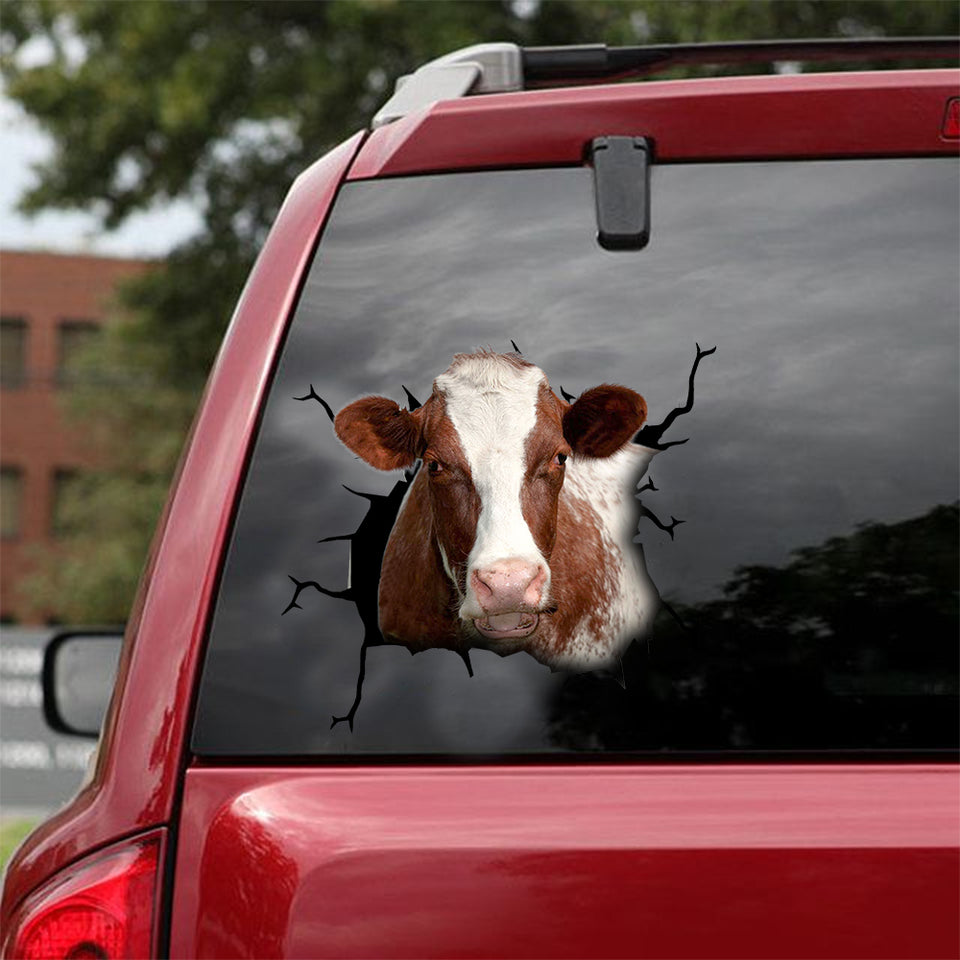 Shorthorn Cattle Crack Decals For Walls Fun Anime Car Decals Birthday Gift For Girlfriend - Cattle / Farm die-cut waterproof vinyl sticker decal