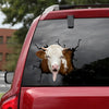 Hereford Cattle Crack Decal For Car Window Funny Memes 3d Sticker Secret Santa Gifts - Cattle / Farm die-cut waterproof vinyl sticker decal