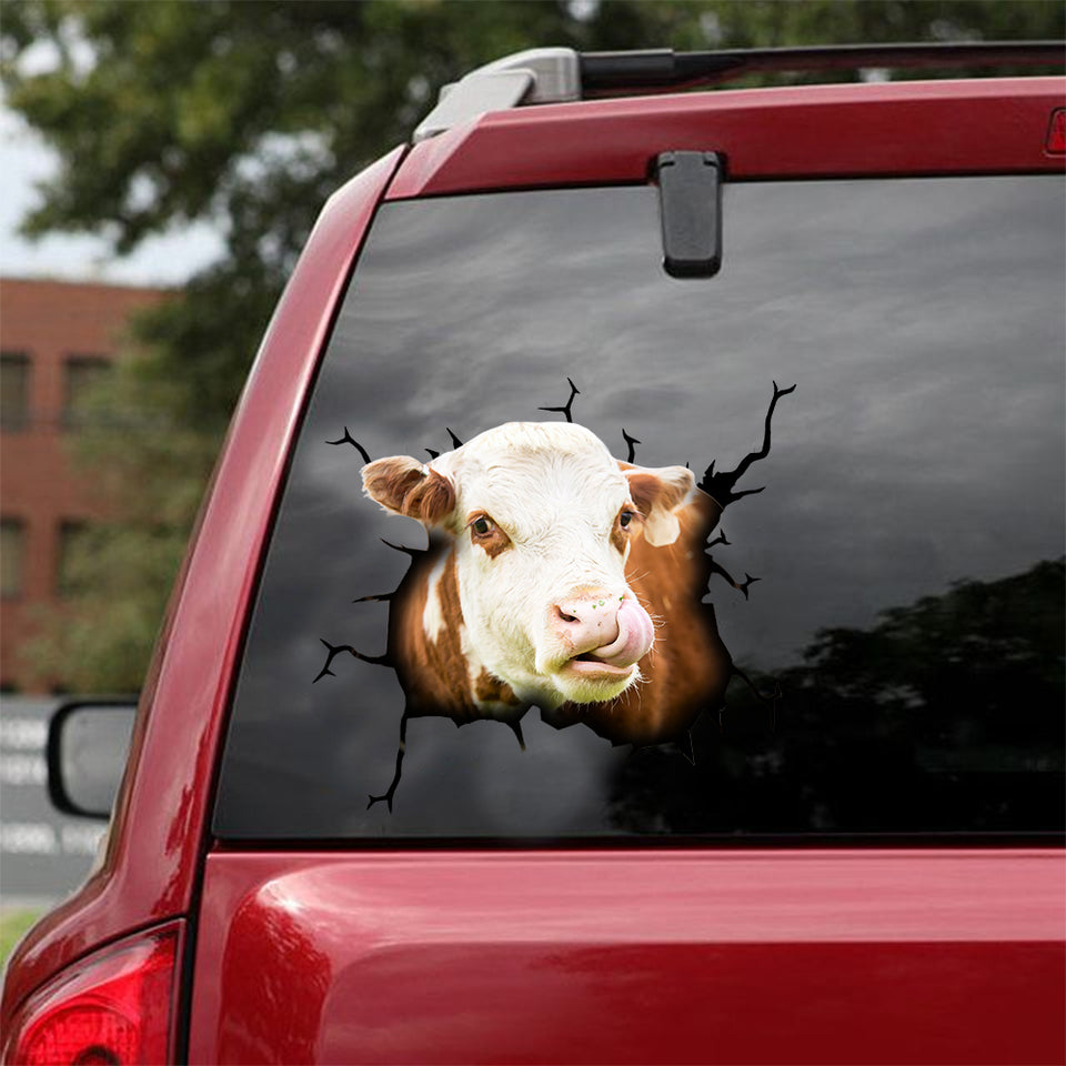 Hereford Cattle Crack Sticker Pack Likeable Custom Sticker Maker Best Christmas Gifts 2021 - Cattle / Farm die-cut waterproof vinyl sticker decal