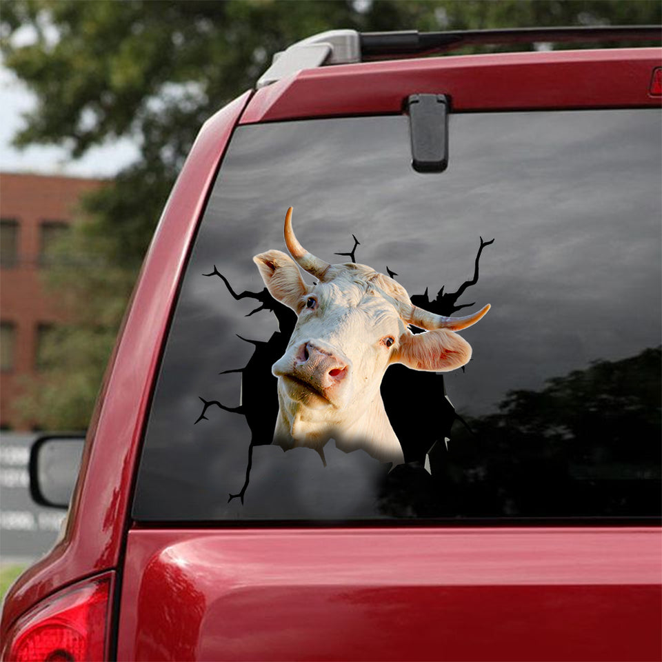 Ternera Gallega Cattle Crack Sticker Kawaii Your Cute Jeans Custom Car Window Decals Valentines Day Gifts - Cattle / Farm die-cut waterproof vinyl sticker decal