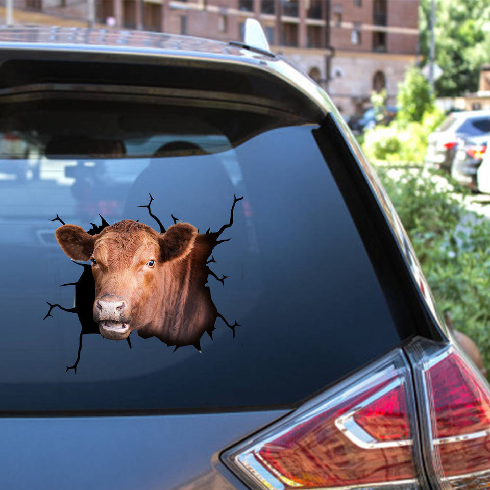 Angus Cattle Crack Door Decal The Cutest Number Stickers 10th Anniversary Gift - Cattle / Farm die-cut waterproof vinyl sticker decal