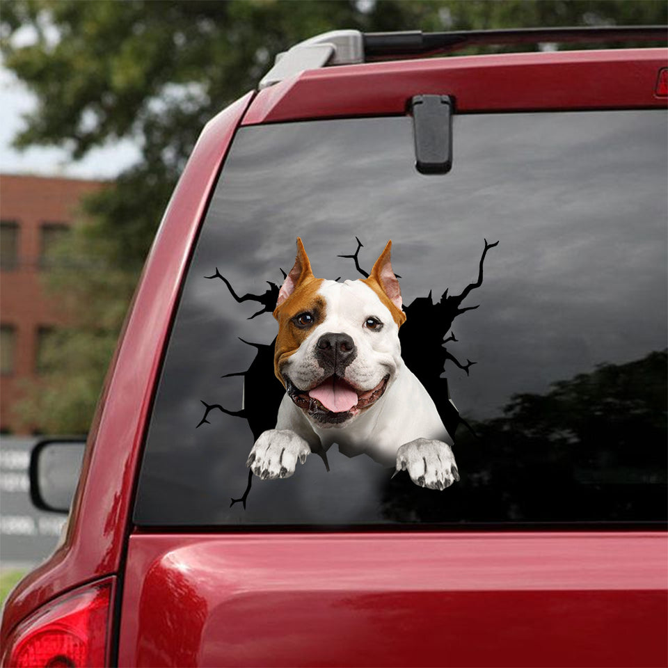 American Staffordshire Terrier Crack Stickers For Water Bottle Kawaii Water Bottle Stickers Teacher Appreciation Gifts - Dog Lovers die-cut waterproof vinyl sticker decal