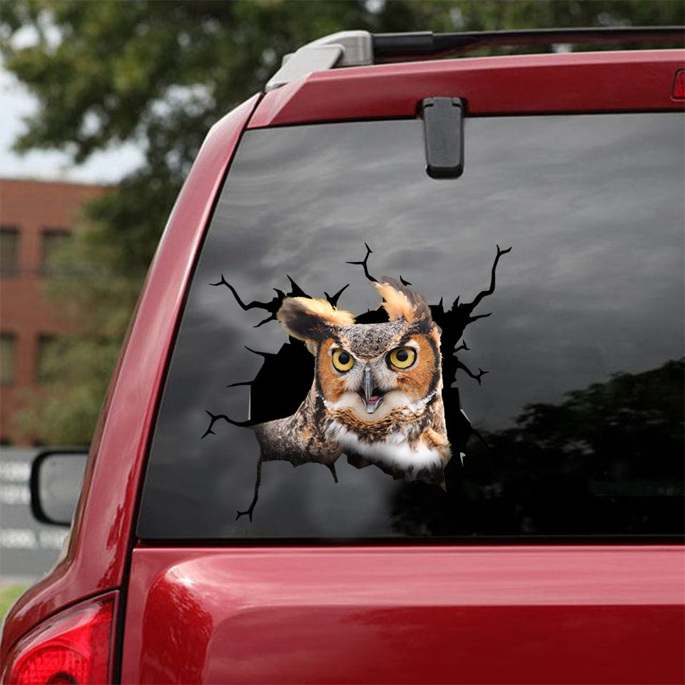 Owl Crack Sticker Cute Cuteness Overloaded Sticker Designs Christmas Gift Ideas - Wildlife & Nature die-cut waterproof vinyl sticker decal