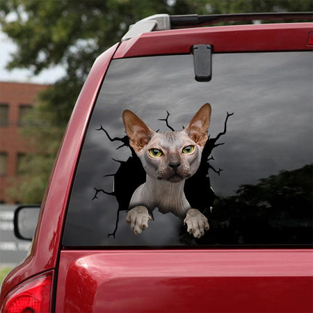 Sphynx Cat Crack Decal For Boat Cuteness Overloaded Kiss Cut Stickers Gifts For Grandpa - Cat Lovers Sticker view #8