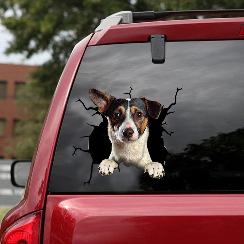 Rat Terrier Crack Sticker For Back Window Wiper Be Cute Vinyl Graphics Memorial Wind Chimes - Dog Lovers die-cut waterproof vinyl sticker decal