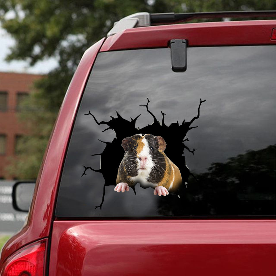 Guinea Pig Crack Decor Decal Cute Sticker Designs 15 Year Anniversary Gift - Small Pets die-cut waterproof vinyl sticker decal