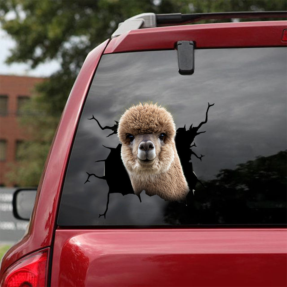 [dt0428-snf-tnt]-alpaca-crack-car-sticker-alpacas-lover