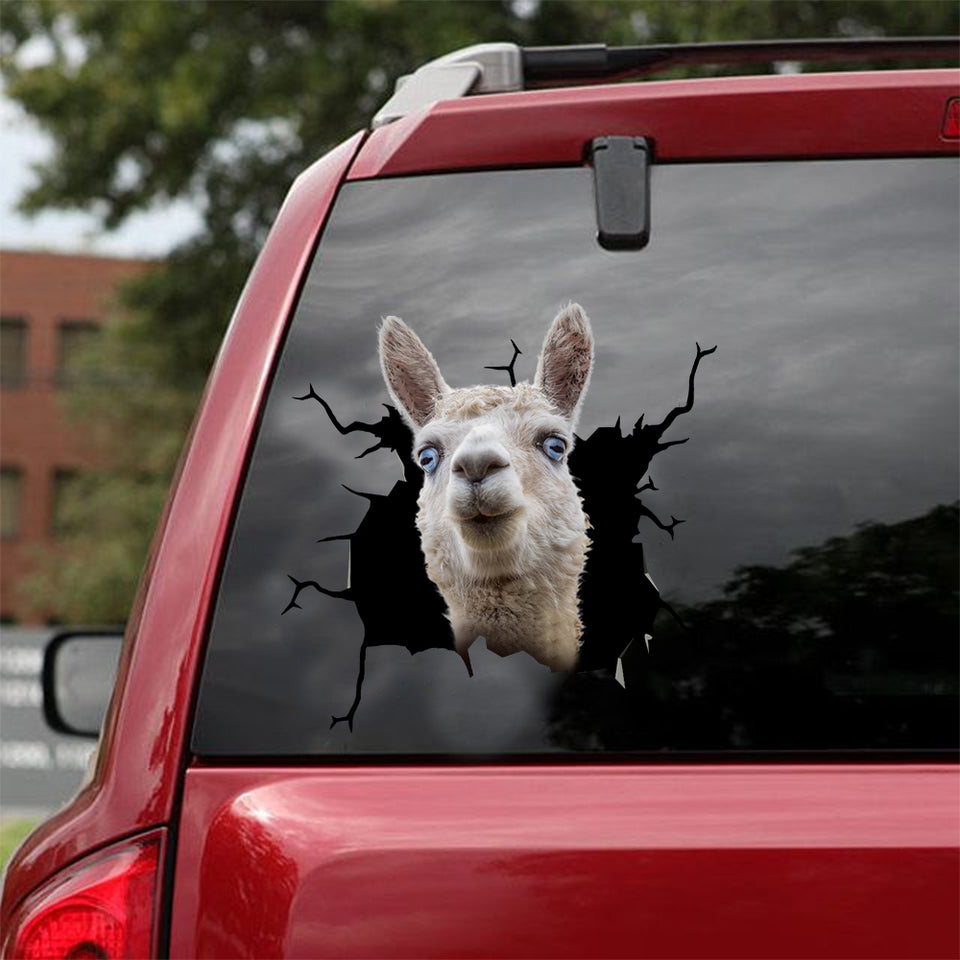 [dt0429-snf-tnt]-alpaca-crack-car-sticker-alpacas-lover