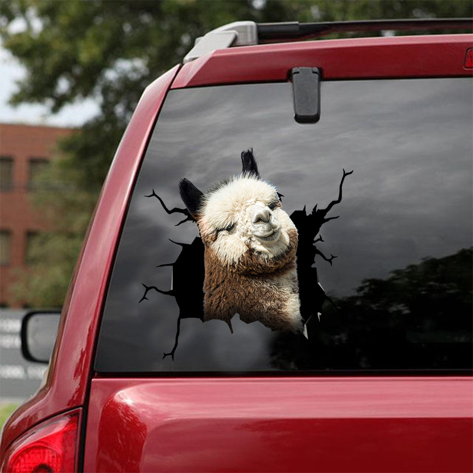 [dt0430-snf-tnt]-alpaca-crack-car-sticker-alpacas-lover