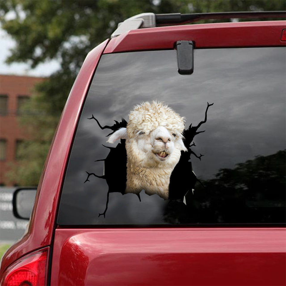 [dt0431-snf-tnt]-alpaca-crack-car-sticker-alpacas-lover