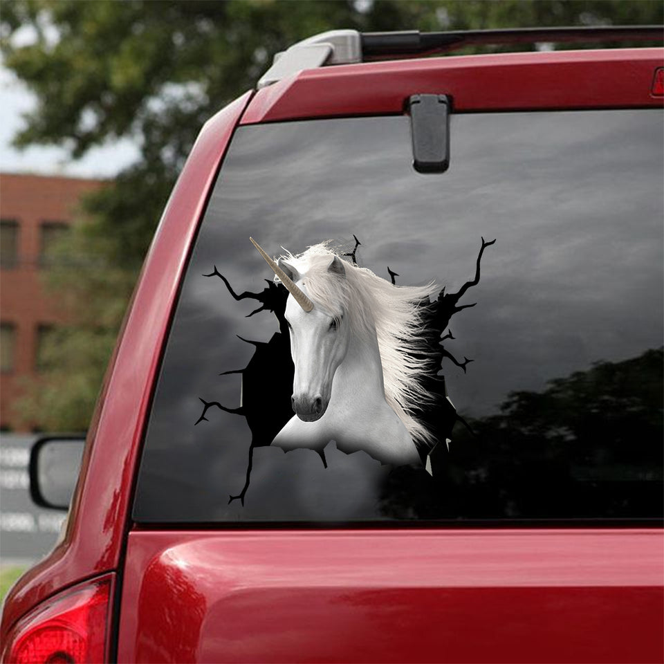 [dt0434-snf-tnt]-unicorn-crack-car-sticker-horses-lover