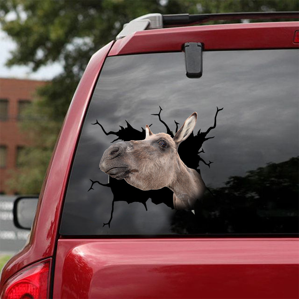 [dt0507-snf-tnt]-donkey-crack-car-sticker-donkeys-lover