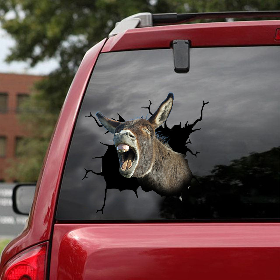 [dt0508-snf-tnt]-donkey-crack-car-sticker-donkeys-lover