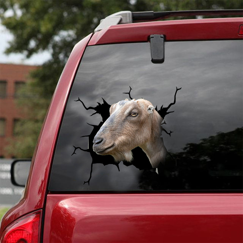 Lamancha Goat Crack Sticker Emoji Cool Sticker Sheets Gifts For Guys - Farmhouse & Rustic die-cut waterproof vinyl sticker decal