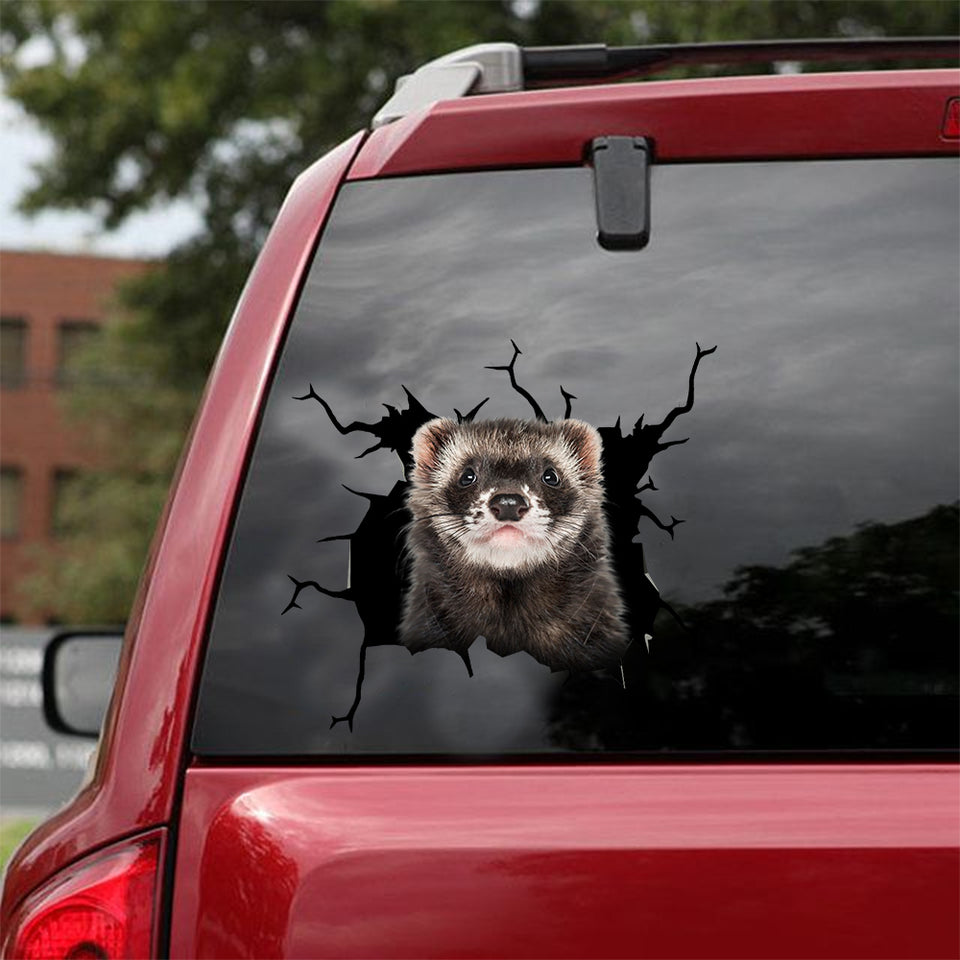 Ferret Crack Dad Decal Funny Memes Magnetic Stickers 2 Year Anniversary Gift - Small Pets die-cut waterproof vinyl sticker decal