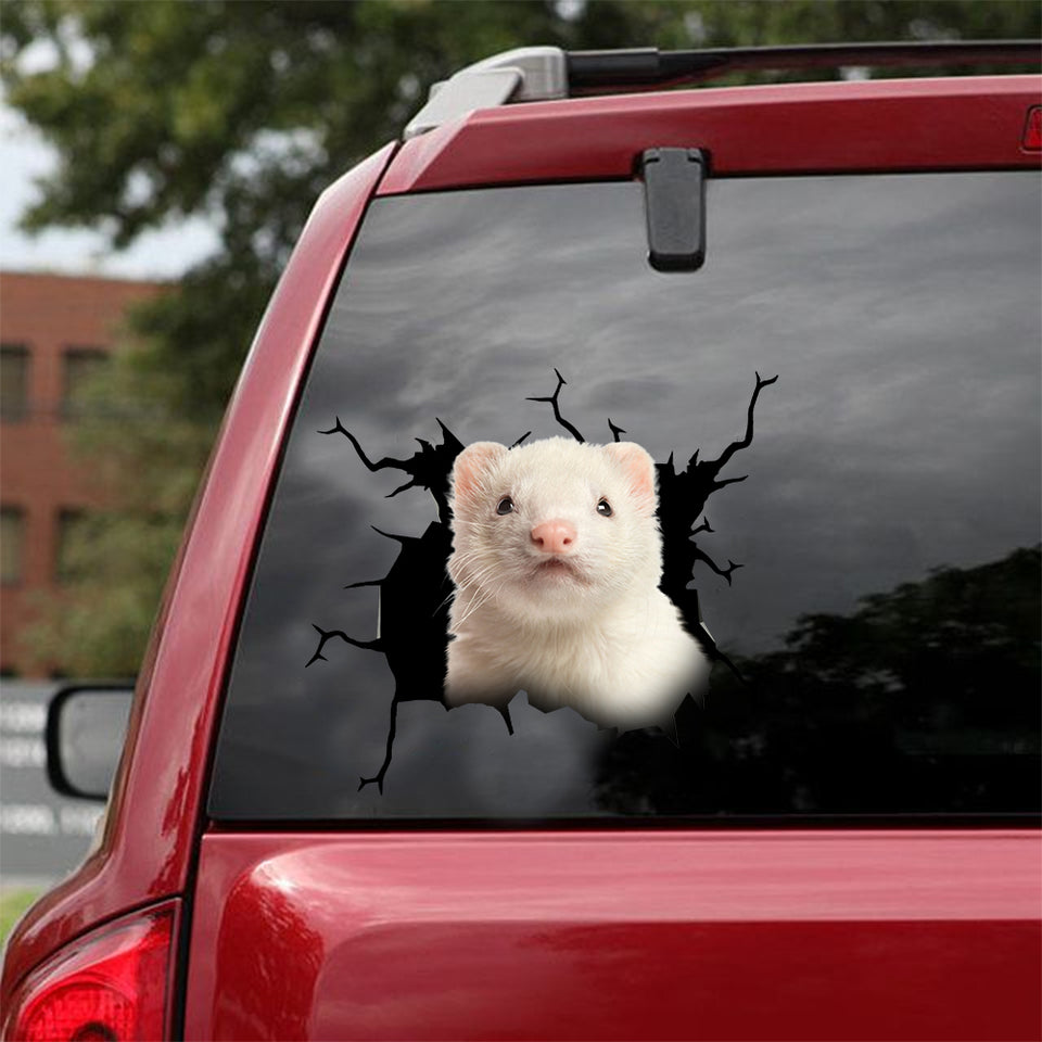 Ferret Crack Decal For Car Kawaii Name Tag Stickers Presents - Small Pets die-cut waterproof vinyl sticker decal