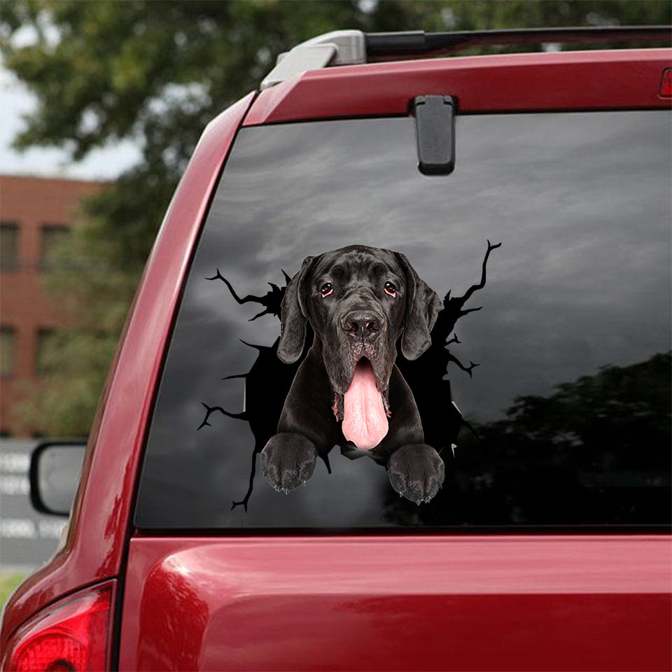 Great Dane Crack Sticker Cute Fun Stickers Gifts For Sister - Dog Lovers die-cut waterproof vinyl sticker decal