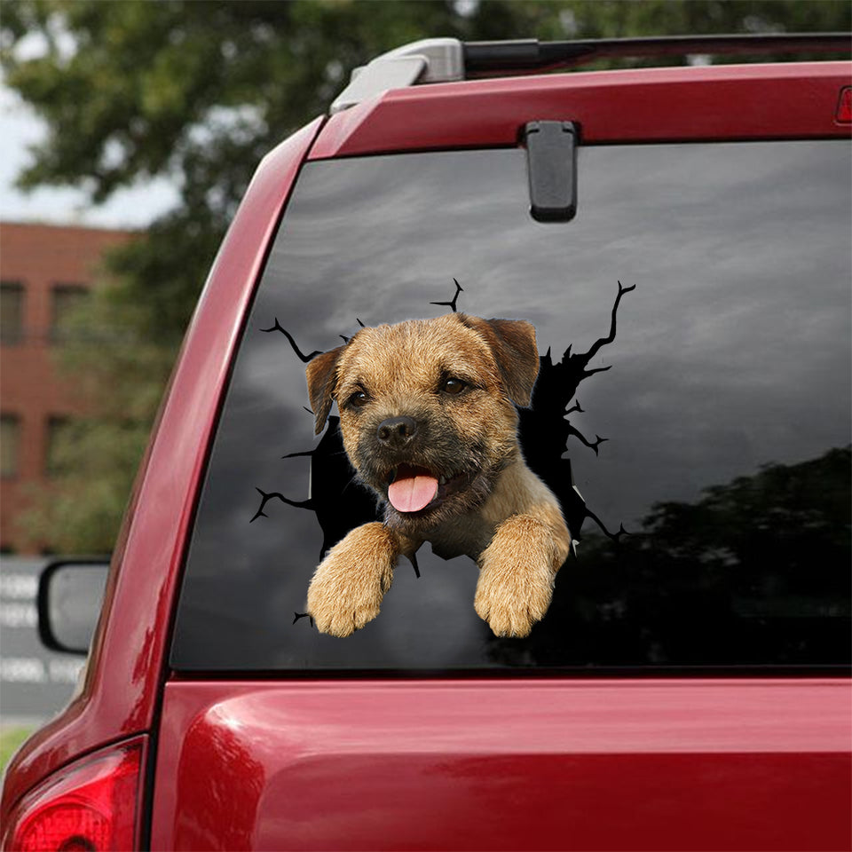 Border Terrier Crack Sticker Decals Kawaii Thank You Stickers Best Gifts For Women - Dog Lovers die-cut waterproof vinyl sticker decal
