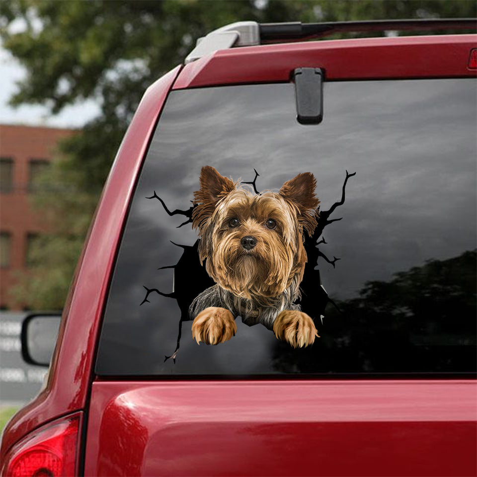 Yorkshire Crack Dad Decal Happy Circle Stickers Christmas Gifts For Teens - Dog Lovers die-cut waterproof vinyl sticker decal
