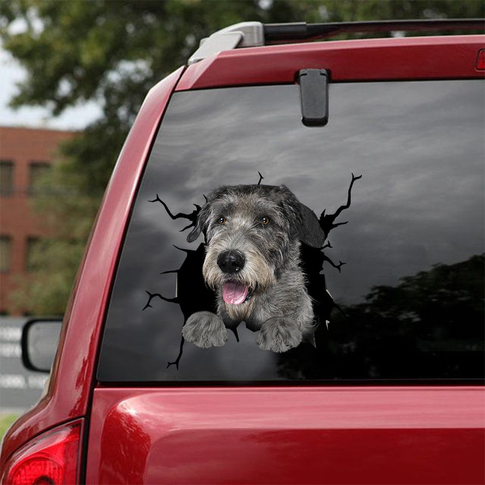 Irish Wolfhound Crack Sticker For Car Window Hot Car Decal Stickers 70th Birthday Ideas - General die-cut waterproof vinyl sticker decal