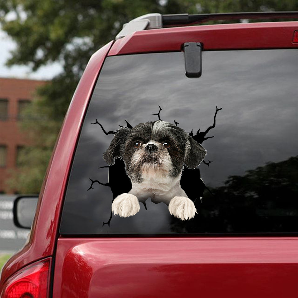 Shih Tzu Crack Sticker Custom Lovely Transparent Sticker Gifts For Her - Dog Lovers die-cut waterproof vinyl sticker decal