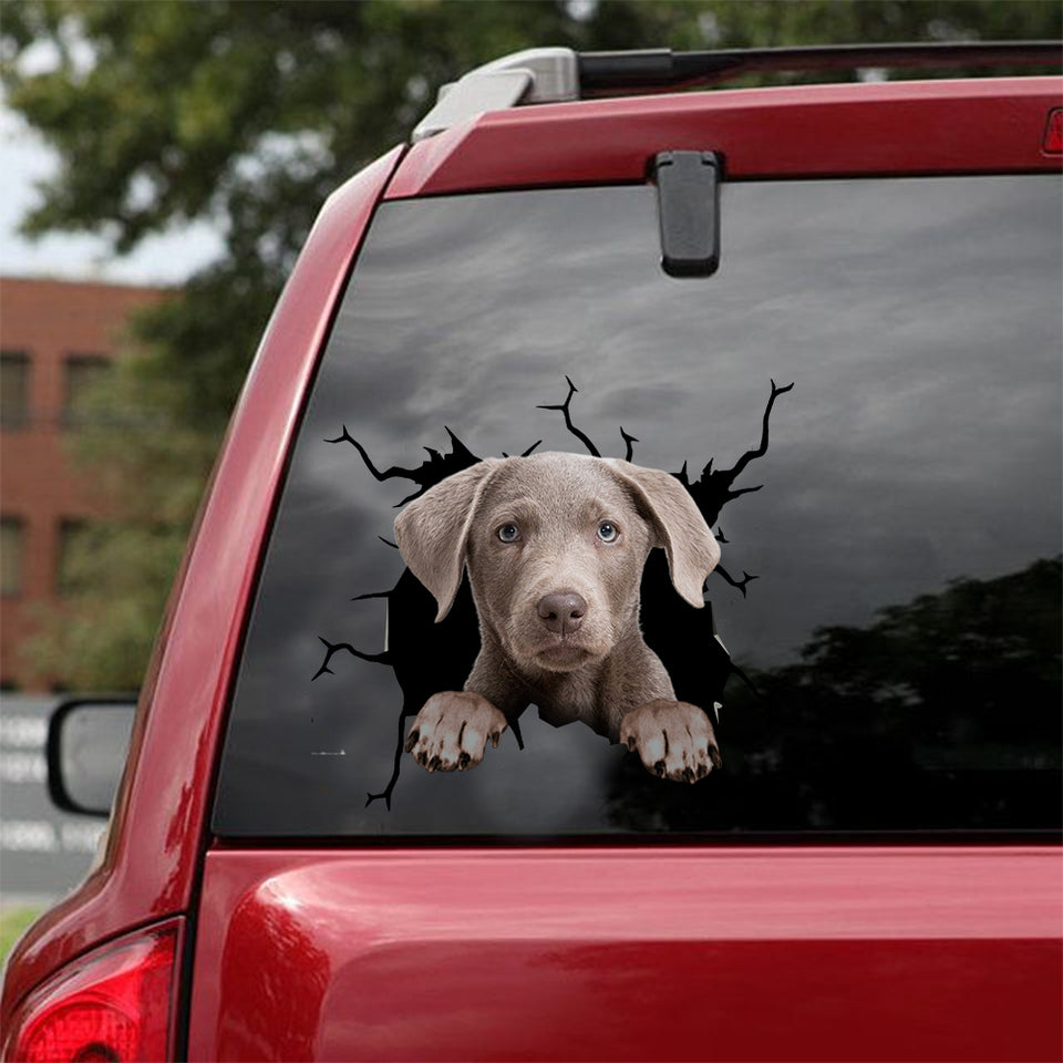 Labrador Crack Sticker Custom Likeable Vinyl Graphics Anniversary Gifts For Her - Dog Lovers die-cut waterproof vinyl sticker decal
