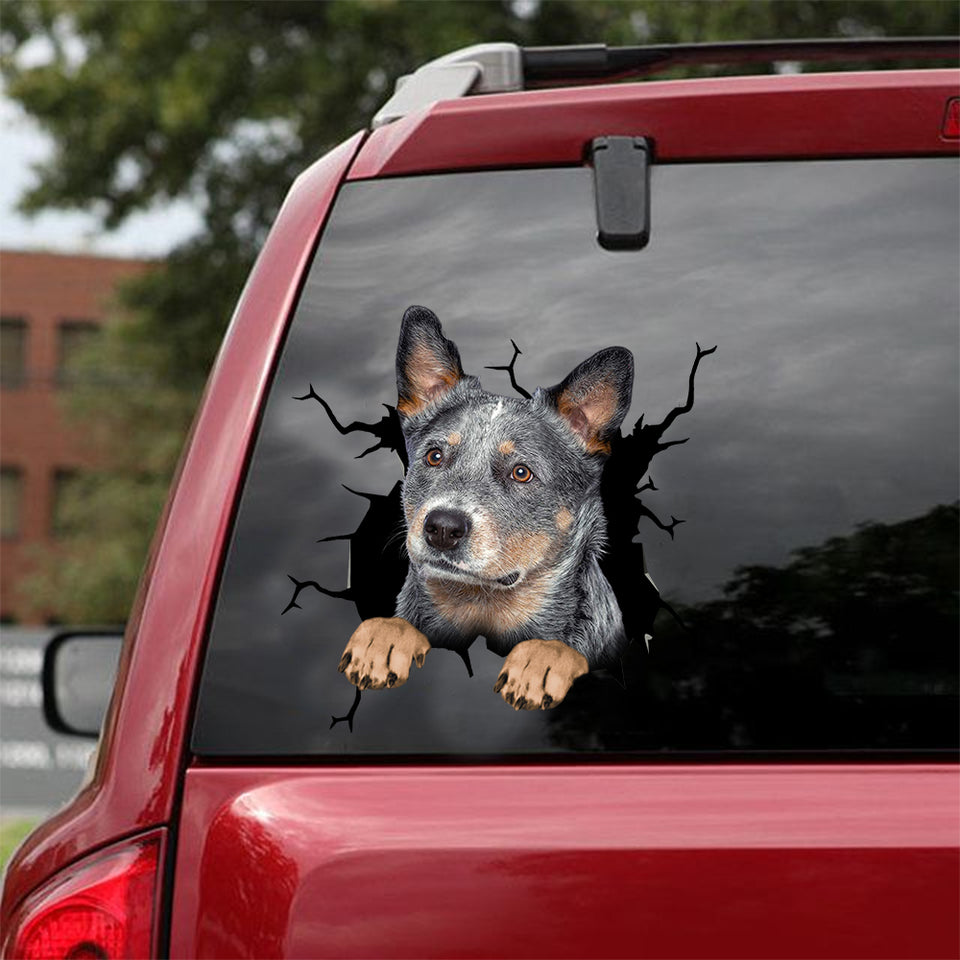 Australian Cattle Dog Crack Sticker Car Window Kawaii Sticker Paper Retirement Gifts For Women - Dog Lovers die-cut waterproof vinyl sticker decal