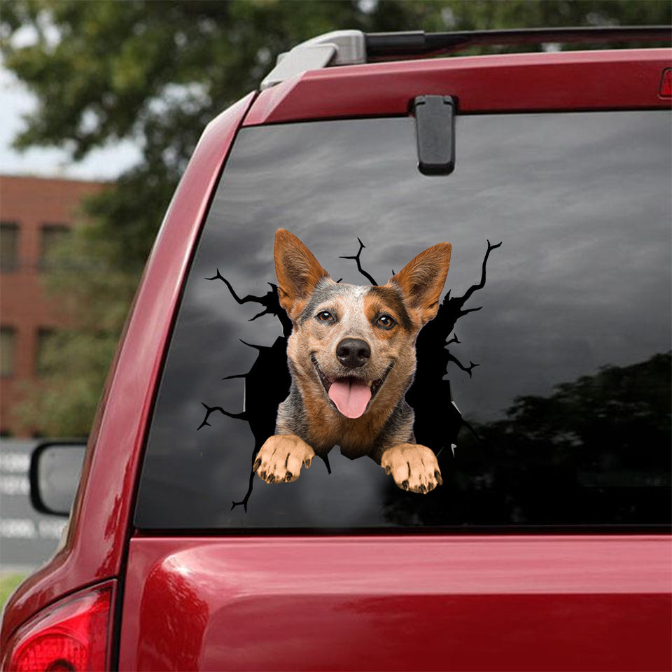 Australian Cattle Dog Crack Stickers For Scrapbooking Cute Custom Sticker Sheets Christmas Gift Box - Dog Lovers die-cut waterproof vinyl sticker decal
